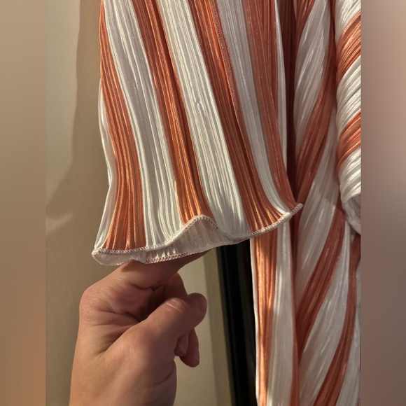 WOMENS COVER KIMONO DUSTER-LULAROE SHIRLEY-POLY-PEACH STRIPES-SIZE-LARGE NWT - Picture 10 of 14